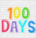 Stars Happy 100 Days Of School DTF Transfer ready2transfer White