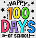 Stars Happy 100 Days Of School DTF Transfer ready2transfer Black