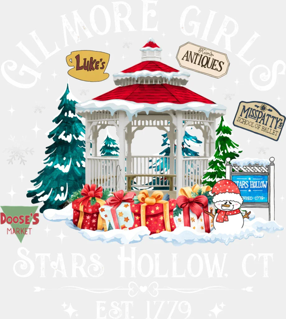 Stars Hollow Christmas DTF Transfer Adult Unisex S & M (10’’) / Light Color Design (See Imaging)