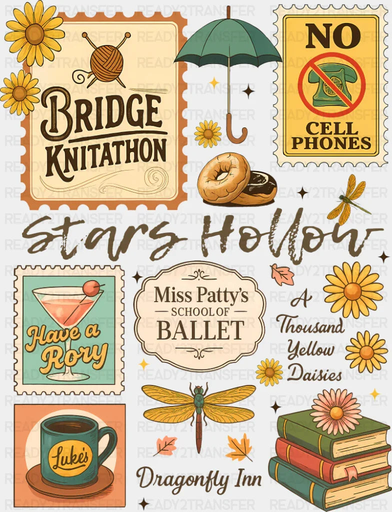 Stars Hollow Halloween DTF Transfer Adult Unisex S & M (10’’) / Dark Color Design (See Imaging)