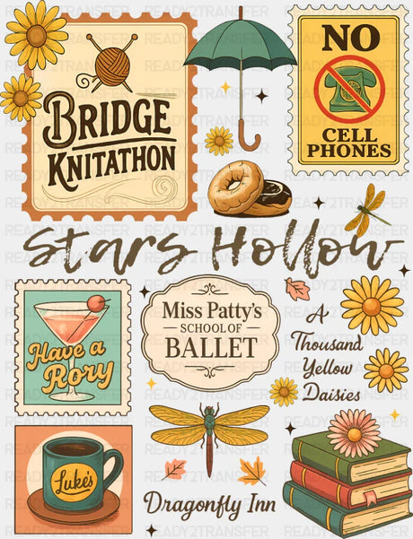 Stars Hollow Halloween DTF Transfer Adult Unisex S & M (10’’) / Dark Color Design (See Imaging)