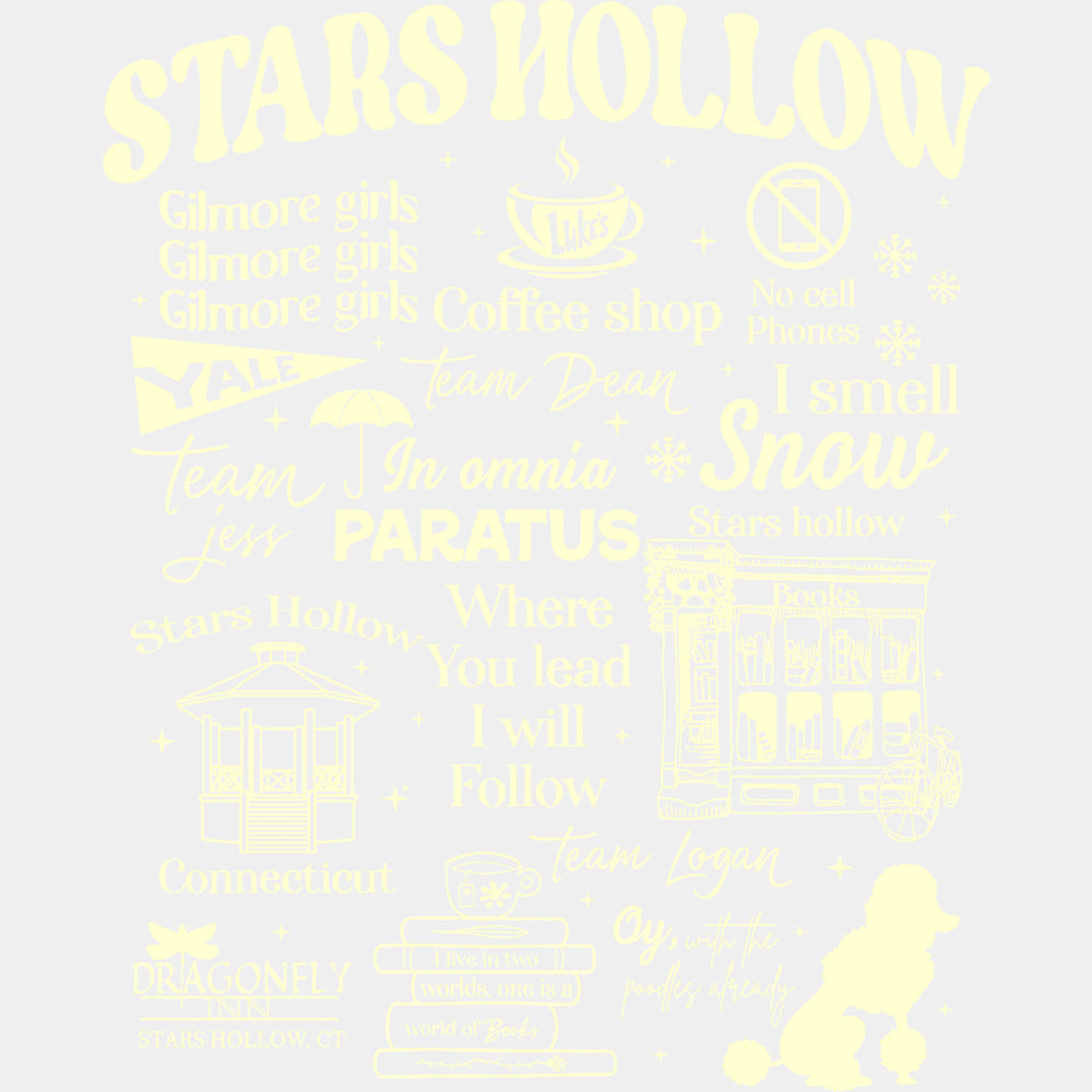Stars Hollow Orange And White Design - States And Cities DTF Transfer ready2transfer Light Color Design (See Imaging)