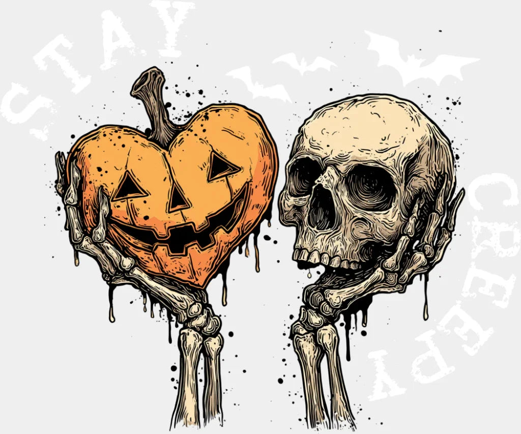 Stay Creepy Halloween DTF Transfer Adult Unisex S & M (10’’) / Light Color Design (See Imaging)