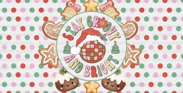 Stay Groovy And Bright - Christmas Cup Wrap Uv Sticker Permanent Dtf Decal