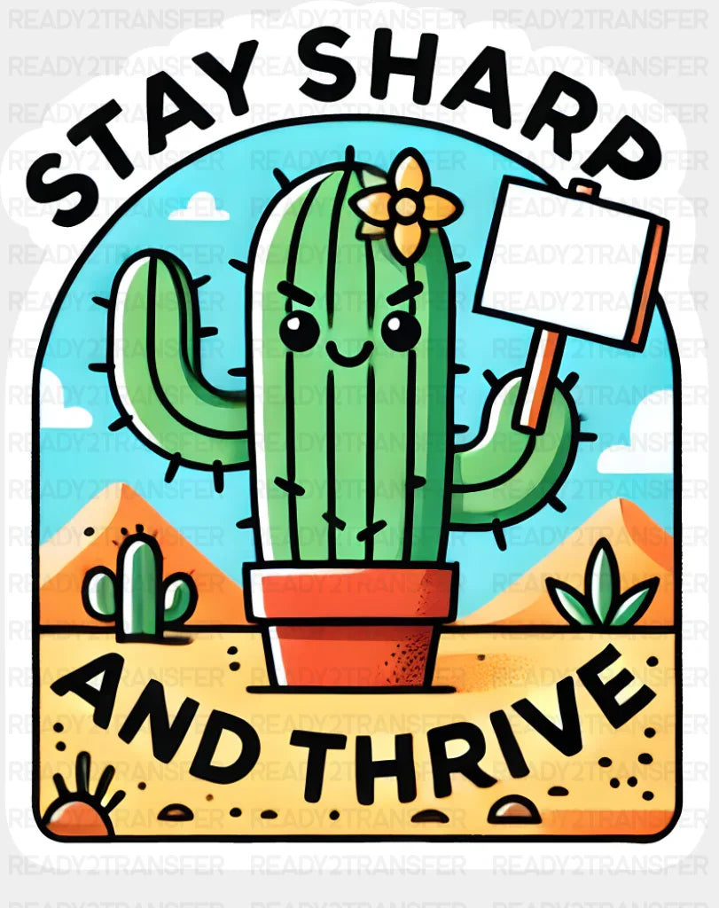 Stay Sharp And Thrive - Minimal UV Sticker Permanent UV DTF Decal