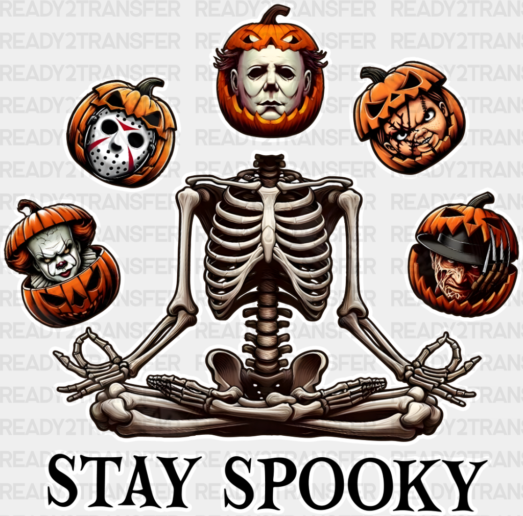 Stay Spooky Skeleton - Halloween Iron On Dtf Transfer Adult Unisex S & M (10’’) / Light Color