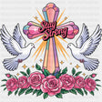 Stay Strong, Roses & Doves - Quotes DTF Transfers ready2transfer