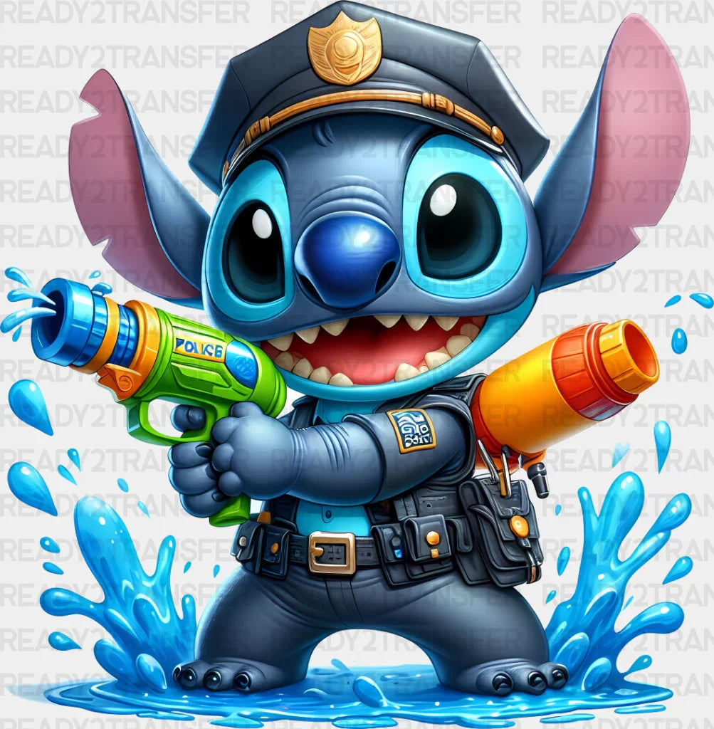 Stitch In Water Design - Police Dtf Transfer