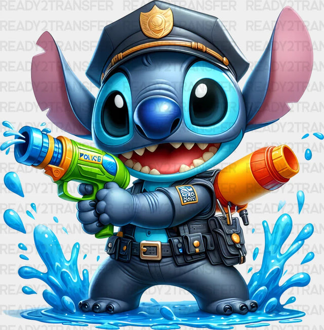 Stitch In Water Design - Police Dtf Transfer
