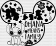 Stitch Ohana Means Family Disney Dtf Transfer Adult Unisex - S & M (10’) / Black