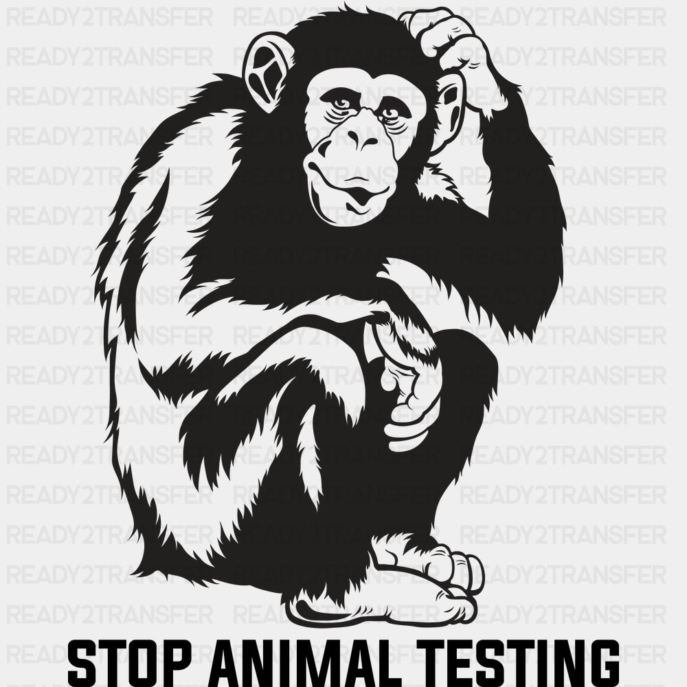 Stop Animal Testing - Vegan DTF Transfers - Adult Unisex - S & M (10’’) / Dark Color Design (See Imaging)