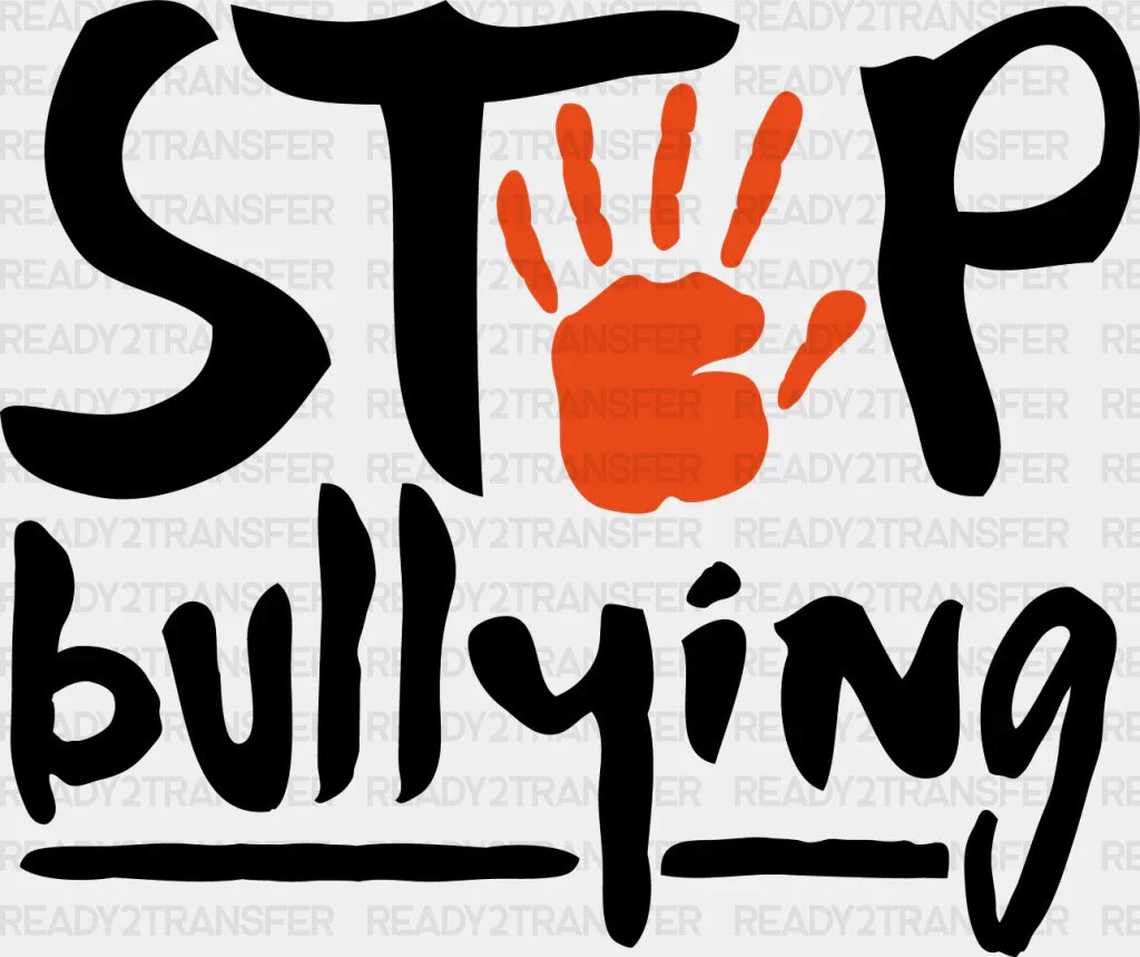 Stop Bullying - Anti Dtf Heat Transfer Adult Unisex S & M (10’’) / Dark Color Design (See Imaging)