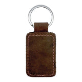 Custom Engraved Leather Keychain – Square