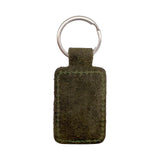 Custom Engraved Leather Keychain – Square