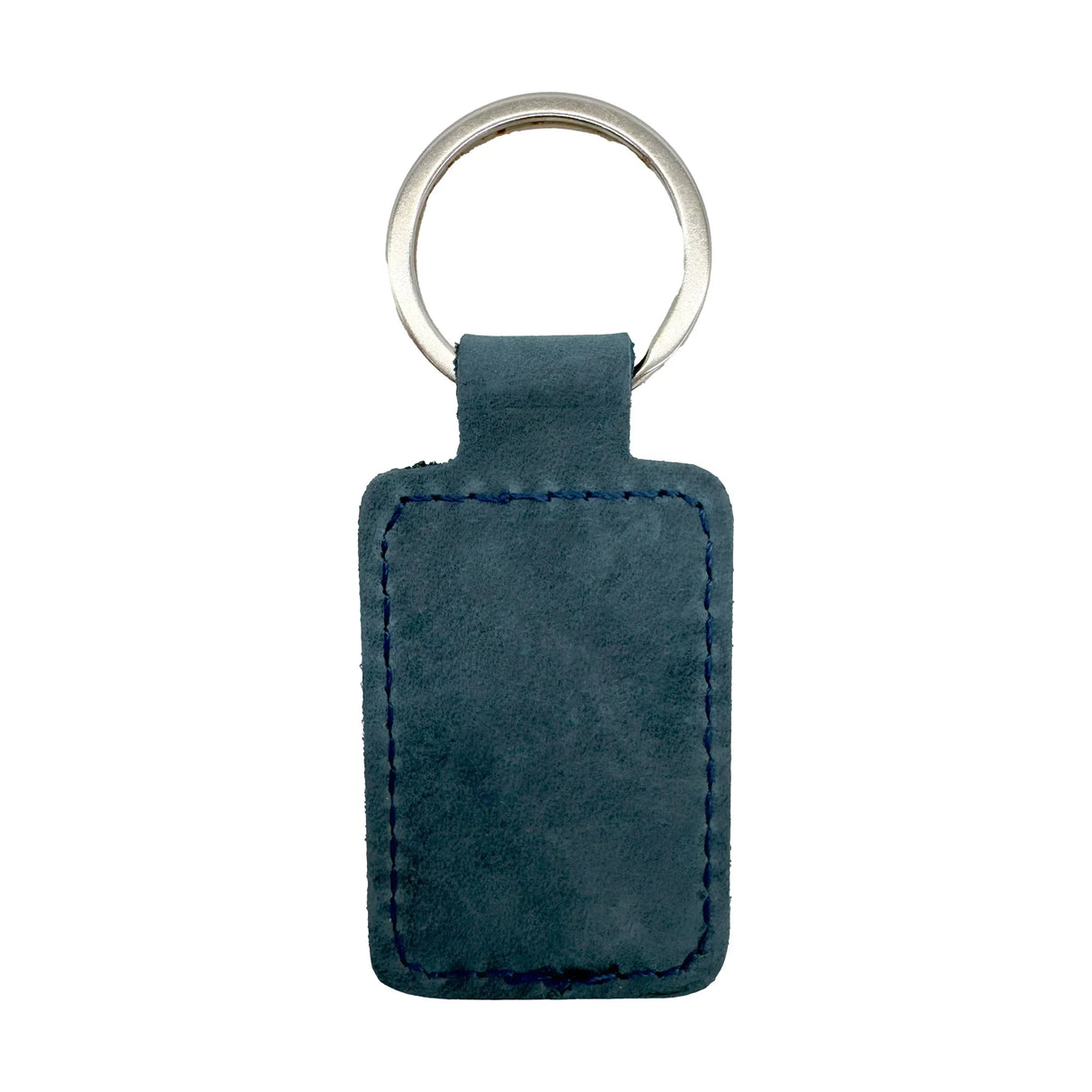 Custom Engraved Leather Keychain – Square