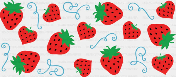 Strawberries Design - General Cup Wrap UV Sticker Permanent UV DTF Decal