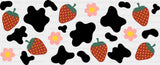 Strawberries & Flowers - General Cup Wrap UV Sticker Permanent UV DTF Decal