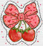Strawberries Ribbon Design - Valentine's Day DTF Transfer ready2transfer Dark Color Design ( See Imaging )