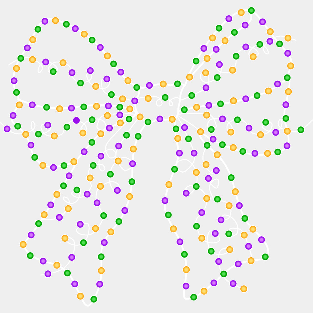 String Lights Ribbon - Mardi Gras DTF Transfers ready2transfer Light Color Design (See Imaging)