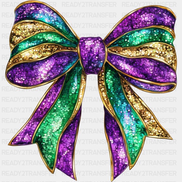 Striped Mardi Gras Ribbon - Mardi Gras DTF Transfers