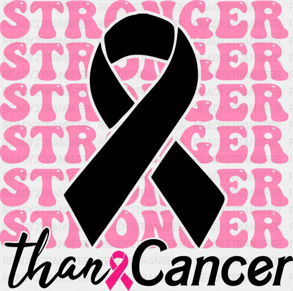 Stronger Than Cancer B&W Ribbon - Breast Cancer DTF Transfer