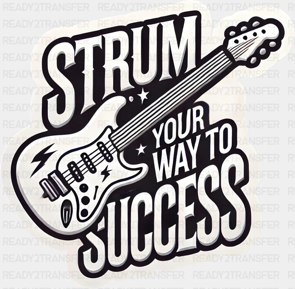 Strum Your Way To Success - Minimal UV Sticker Permanent UV DTF Decal