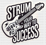 Strum Your Way To Success - Minimal UV Sticker Permanent UV DTF Decal
