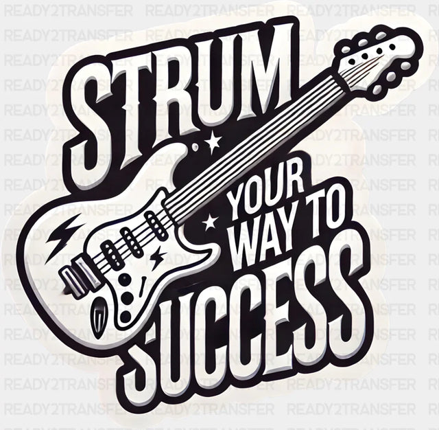 Strum Your Way To Success - Minimal UV Sticker Permanent UV DTF Decal