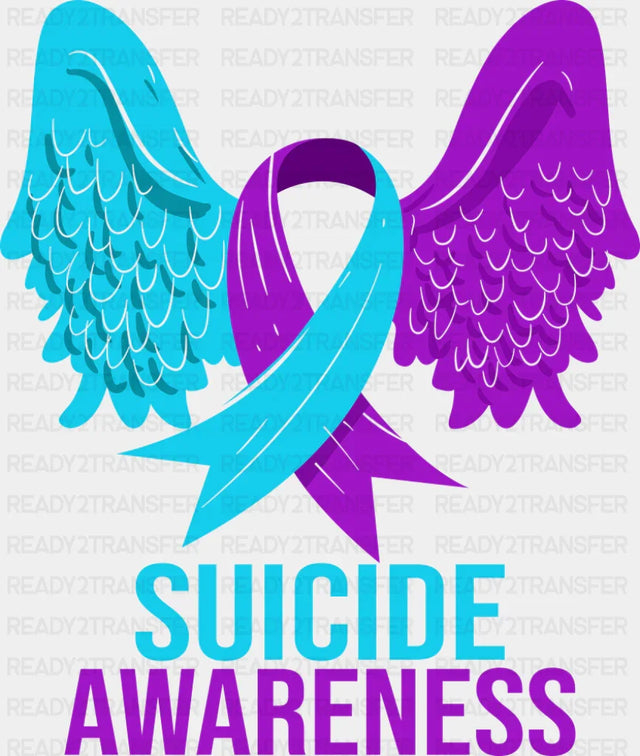Suicide Awareness Blue & Purple - Suicide Awareness DTF Transfer
