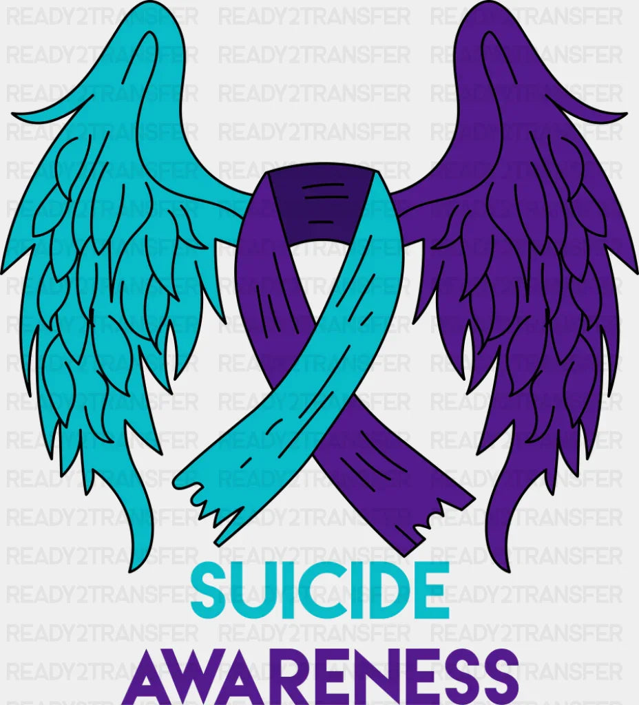 Suicide Awareness Wings Design - Suicide Awareness DTF Transfer