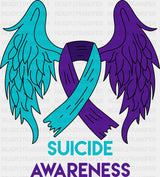 Suicide Awareness Wings Design - Suicide Awareness DTF Transfer