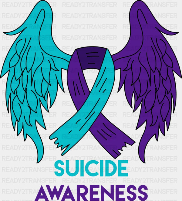 Suicide Awareness Wings Design - Suicide Awareness DTF Transfer