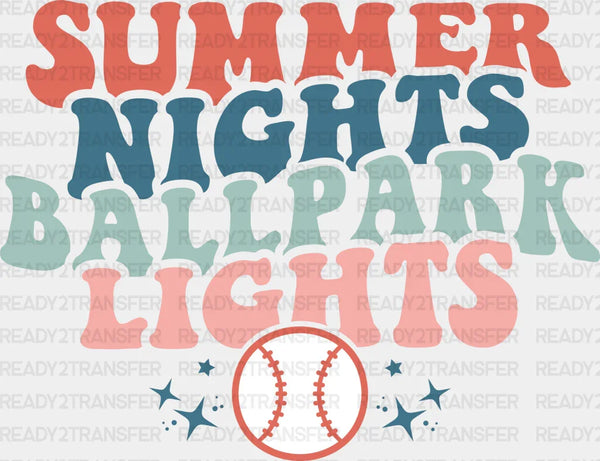 Summer nights Ballpark Lights  - Baseball DTF Heat Transfer