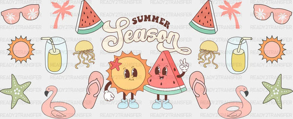 Summer Season Watermelon - Summer Cup Wrap UV Sticker Permanent UV DTF Decal