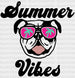 Summer Vibes Bulldog Summer DTF Transfer ready2transfer Black