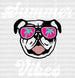 Summer Vibes Bulldog Summer DTF Transfer ready2transfer White