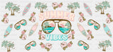 Summer Vibes Palm Trees & Surf Boards - Summer Cup Wrap UV Sticker Permanent UV DTF Decal