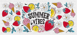 Summer Vibes Strawberry & Lemon - Summer Cup Wrap UV Sticker Permanent UV DTF Decal