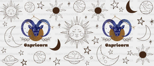Sun And Moon Capricorn Sign - Zodiac Cup Wrap UV Sticker Permanent UV DTF Decal