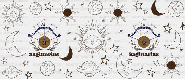 Sun And Moon Sagittarius Sign - Zodiac Cup Wrap UV Sticker Permanent UV DTF Decal