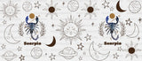 Sun And Moon Scorpio Sign - Zodiac Cup Wrap Uv Sticker Permanent Dtf Decal