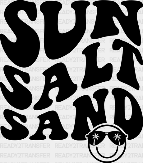 Sun Salt Sand Summer Dtf Transfer Adult Unisex - S & M (10’) / Black