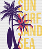 Sun Surf Sand Sea Palms Design - Surfing Dtf Heat Transfer