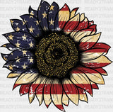 Sunflower 4Th Of July Dtf Heat Transfer Independence Day Design Fourth