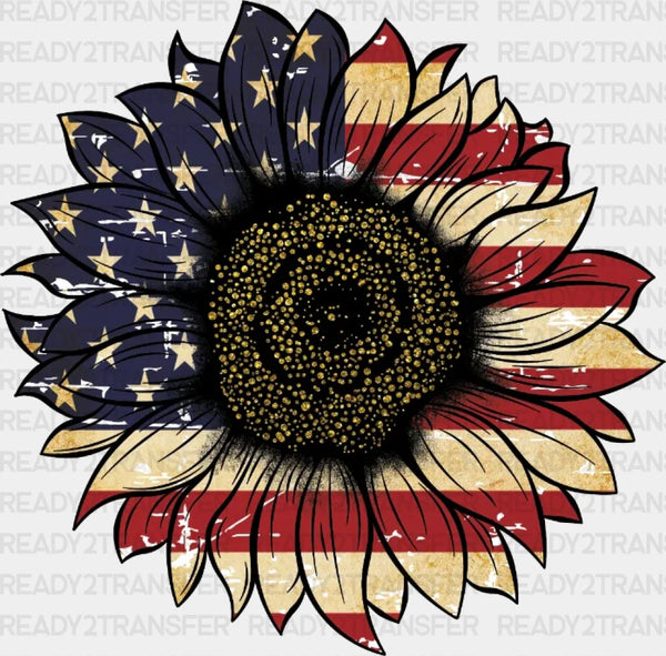 Sunflower 4th Of July DTF Heat Transfer, Independence Day Design, Fourth Of July DTF