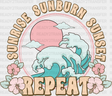 Sunrise Sunburn Repeat Design - Summer Dtf Heat Transfer