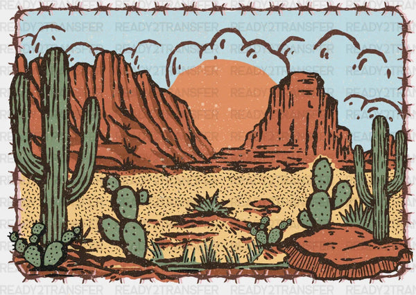 Suns Cactus Design - Western DTF Transfers