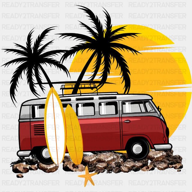 Sunset Van - Surfing DTF Transfers ready2transfer Dark Color Design (See Imaging)