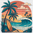Sunset Wave - Surfing DTF Transfers ready2transfer