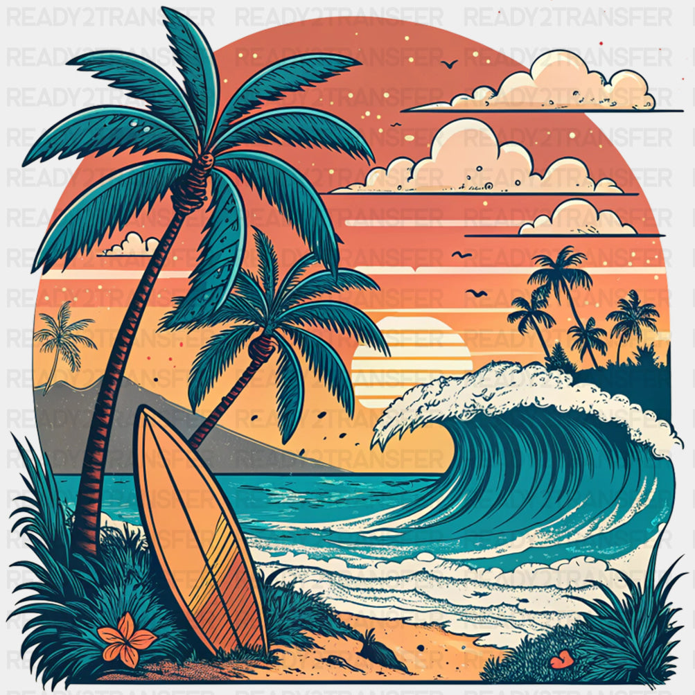 Sunset Wave - Surfing DTF Transfers ready2transfer